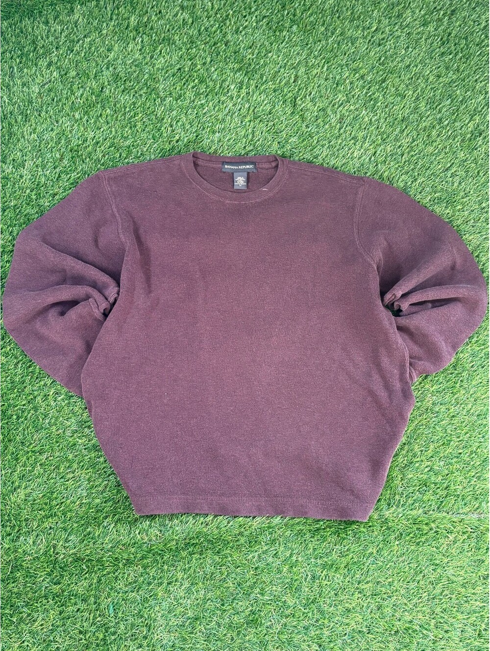 Banana Republic 2020s burgundy cotton sweater, men's M
